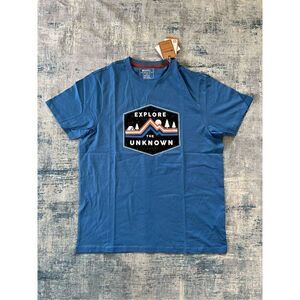 NWT! Mountain Warehouse Blue Explore The Unknown Organic Cotton Tee Large